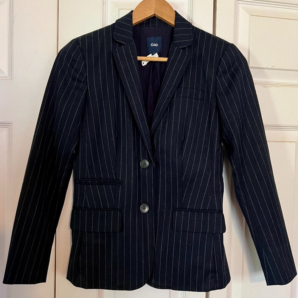 GAP Black Wool Pinstripe blazer - Size 0 - Great condition
